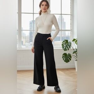 Maeve Anthropologie Wide Leg Linen Blend Pants Size 10